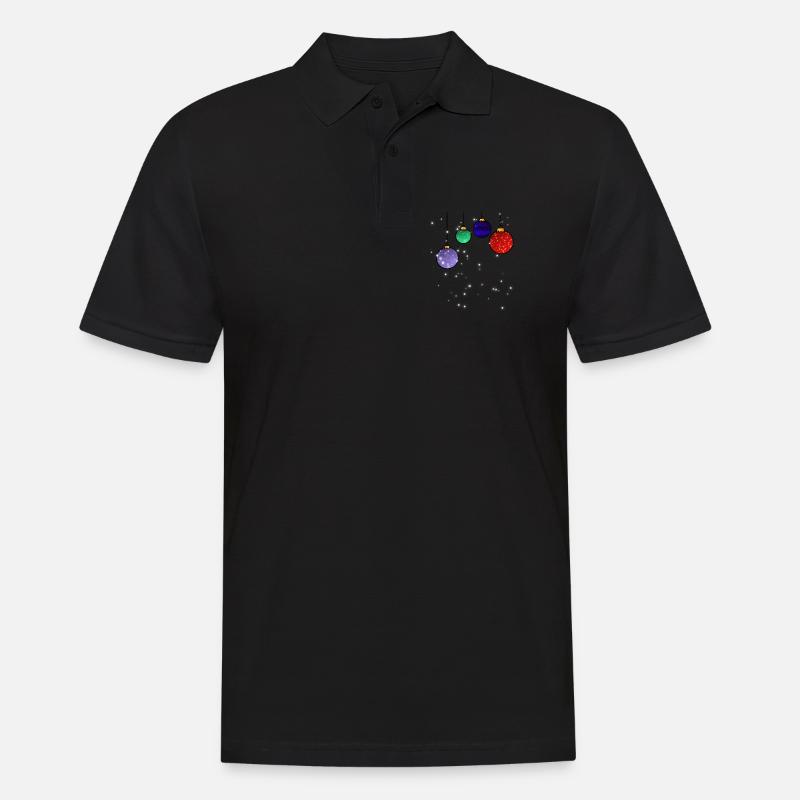 Christbaumkugeln mit Schneeflocken - Männer Poloshirt - Schwarz