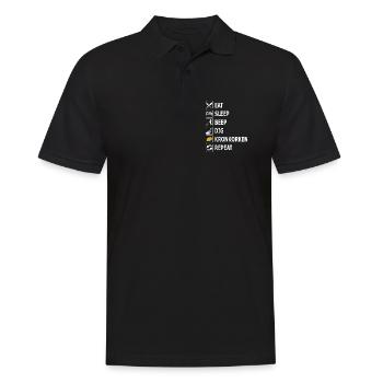 sondeln, Sondengänger, Kronkorken, Metallsuche - Männer Poloshirt - Schwarz - Vorne - Kai (181cm)