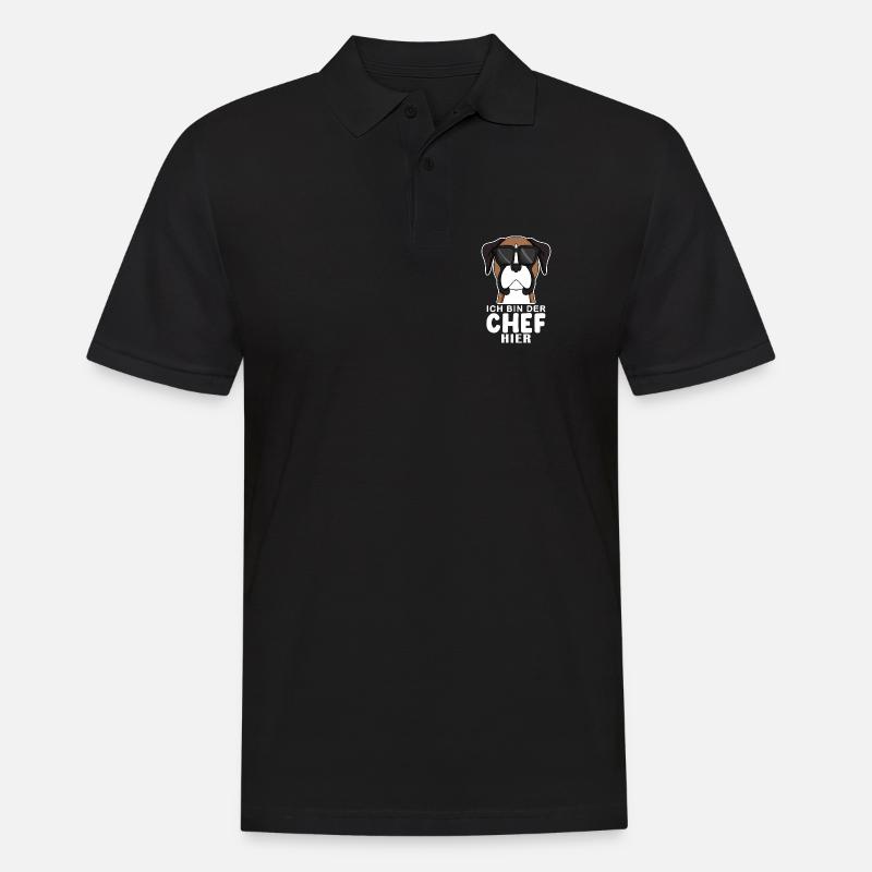 Hund Deutscher Boxer Cool Chef - Männer Poloshirt - Schwarz