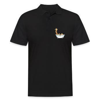 Giraffe Bath Bathtub - Men's Polo Shirt - black - Front - Kai (181cm)
