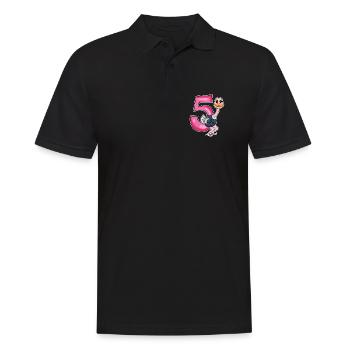 5 Jahre alt - 5. Geburtstag mit Tier Motiv - Männer Poloshirt - Schwarz - Vorne - Kai (181cm)