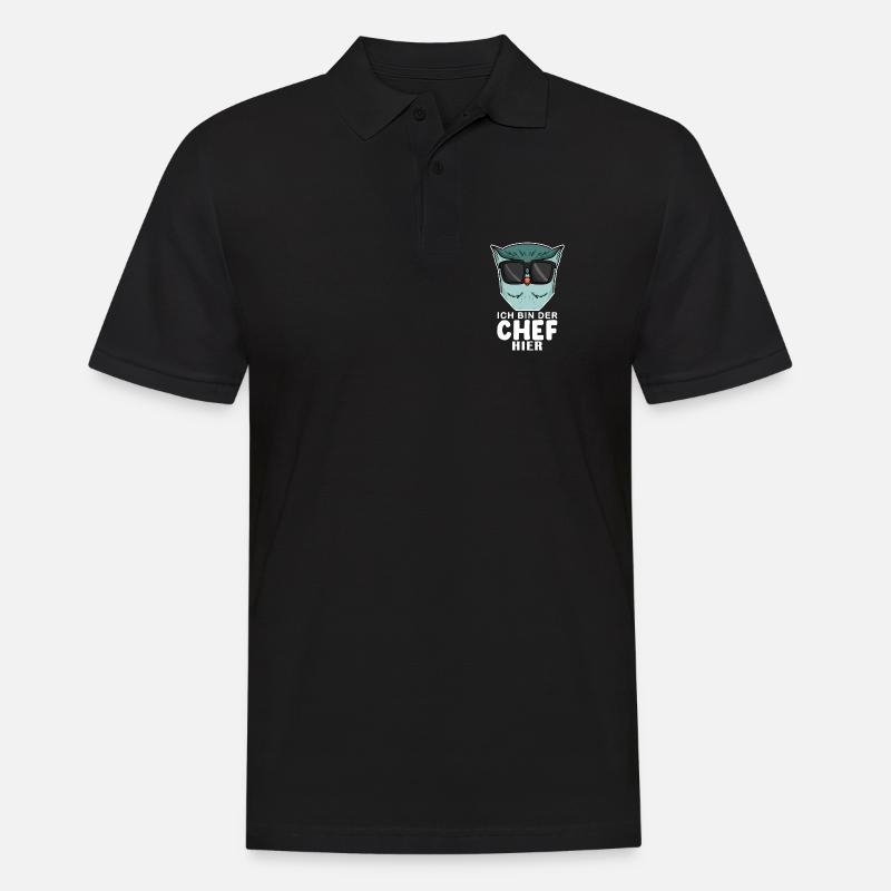 Cool Eule Chef - Männer Poloshirt - Schwarz