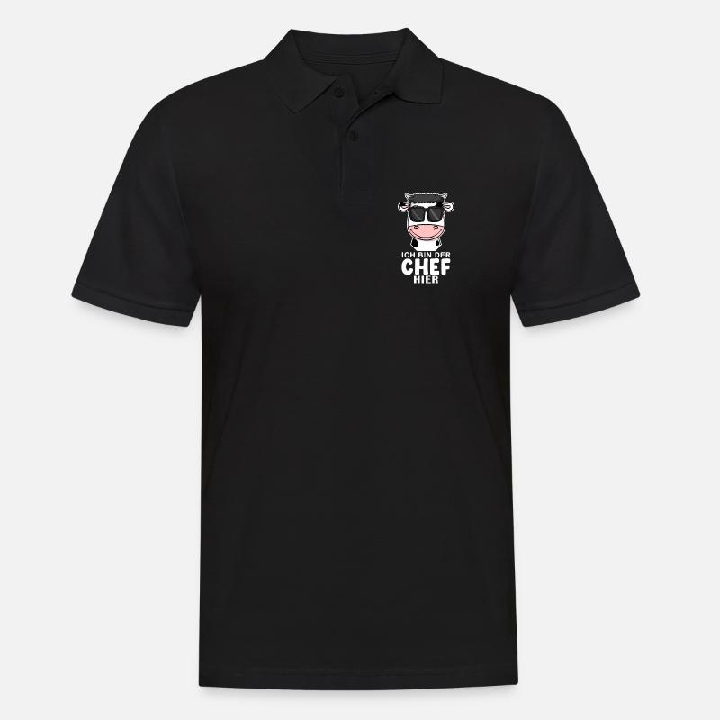 Cool Kuh Chef Spruch - Männer Poloshirt - Schwarz