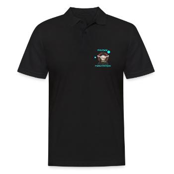 Bouddha de méditation supérieure avec des fleurs - Polo Homme - noir - Devant - Kai (181cm)