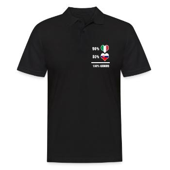 Slowakei und Italien Flaggen 100% genial - Männer Poloshirt - Schwarz - Vorne - Kai (181cm)