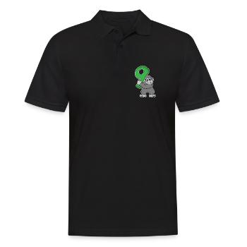 9 Years Old - 9th Birthday with Animal Motif - Men's Polo Shirt - black - Front - Kai (181cm)