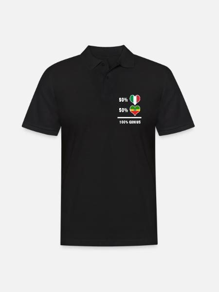 Äthiopien und Italien flaggen 100% genial - Männer Poloshirt - Schwarz
