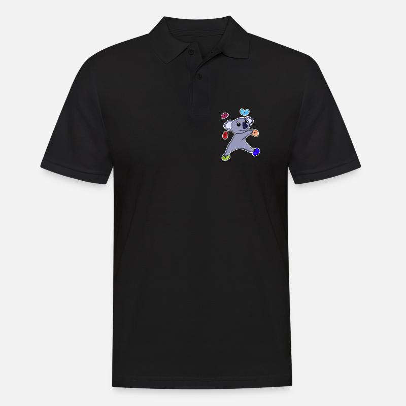 Climbing Koala - Männer Poloshirt - Schwarz