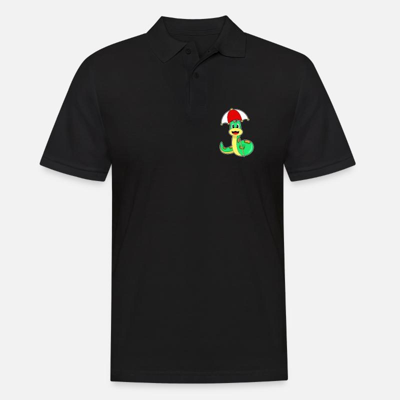 Schlange Regenschirm - Männer Poloshirt - Schwarz