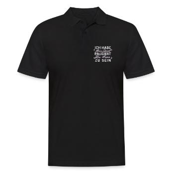 Ich habe mein Spiel pausiert Hier zu sein - Männer Poloshirt - Schwarz - Vorne - Kai (181cm)