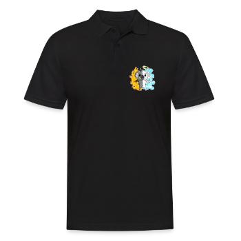 Koala - Engel und Teufel - Männer Poloshirt - Schwarz - Vorne - Kai (181cm)