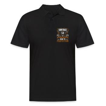 59e anniversaire Vintage Rétro - Polo Homme - noir - Devant - Kai (181cm)