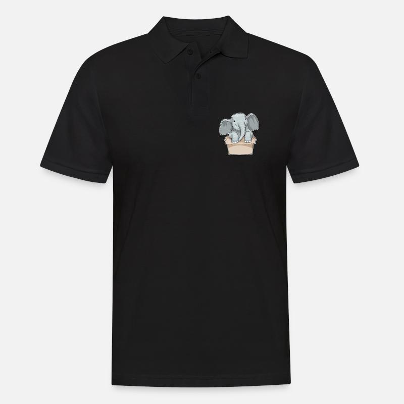 Elefant Box - Männer Poloshirt - Schwarz