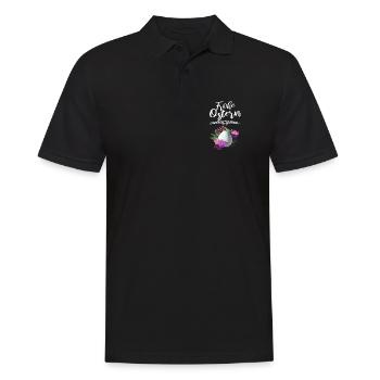Frohe Ostern Osterei Floral - Männer Poloshirt - Schwarz - Vorne - Kai (181cm)