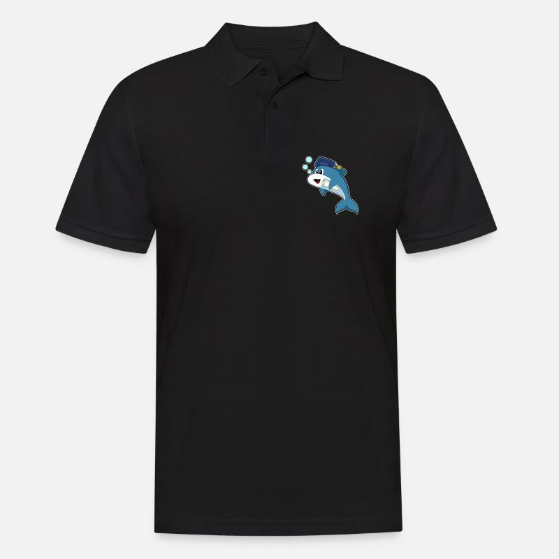 Delfin Student Diplom - Männer Poloshirt - Schwarz