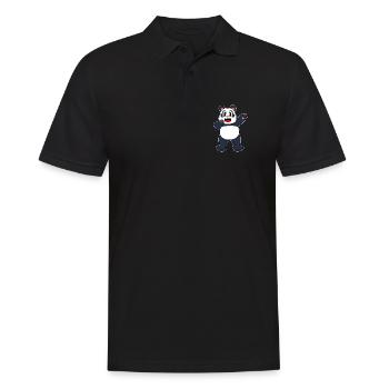 Panda Singer Chant au micro - Polo Homme - noir - Devant - Kai (181cm)