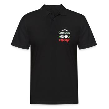 Camper auf dem Weg zum Camp - Männer Poloshirt - Schwarz - Vorne - Kai (181cm)
