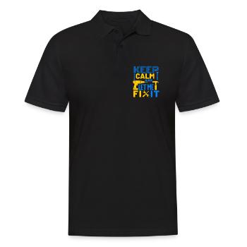 Bleib ruhig und lass es mich selbst reparieren - Männer Poloshirt - Schwarz - Vorne - Kai (181cm)