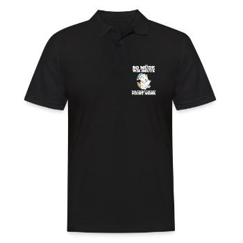 Müde Spruch lustig Schlafen - Selkirk Rex - Männer Poloshirt - Schwarz - Vorne - Kai (181cm)