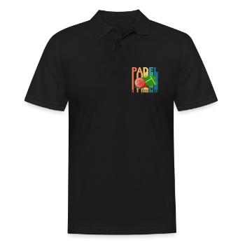 Padel Tennis Rétro Vintage - Polo Homme - noir - Devant - Kai (181cm)