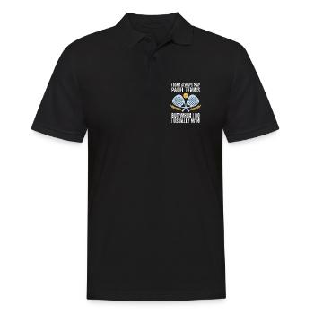 Padel Ich spiele nicht immer Padel-Tennis - Männer Poloshirt - Schwarz - Vorne - Kai (181cm)
