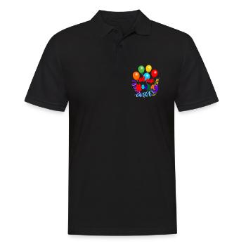 Hippe hippe Hurra-Girlanden und Luftballons - Männer Poloshirt - Schwarz - Vorne - Kai (181cm)