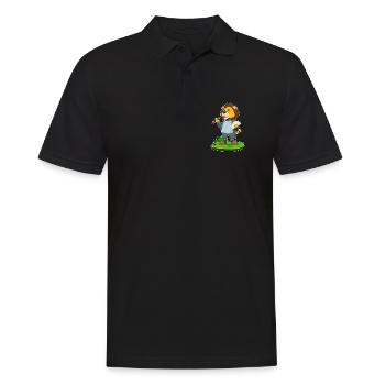 Löwe Maler Pinsel Malen - Männer Poloshirt - Schwarz - Vorne - Kai (181cm)