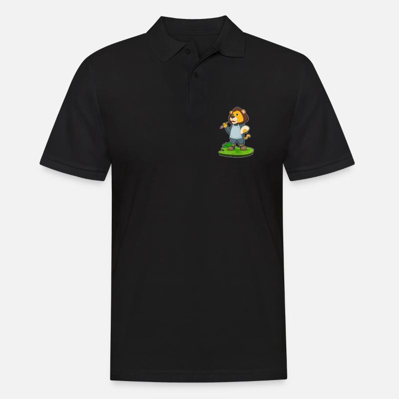 Löwe Malen Pinsel - Männer Poloshirt - Schwarz
