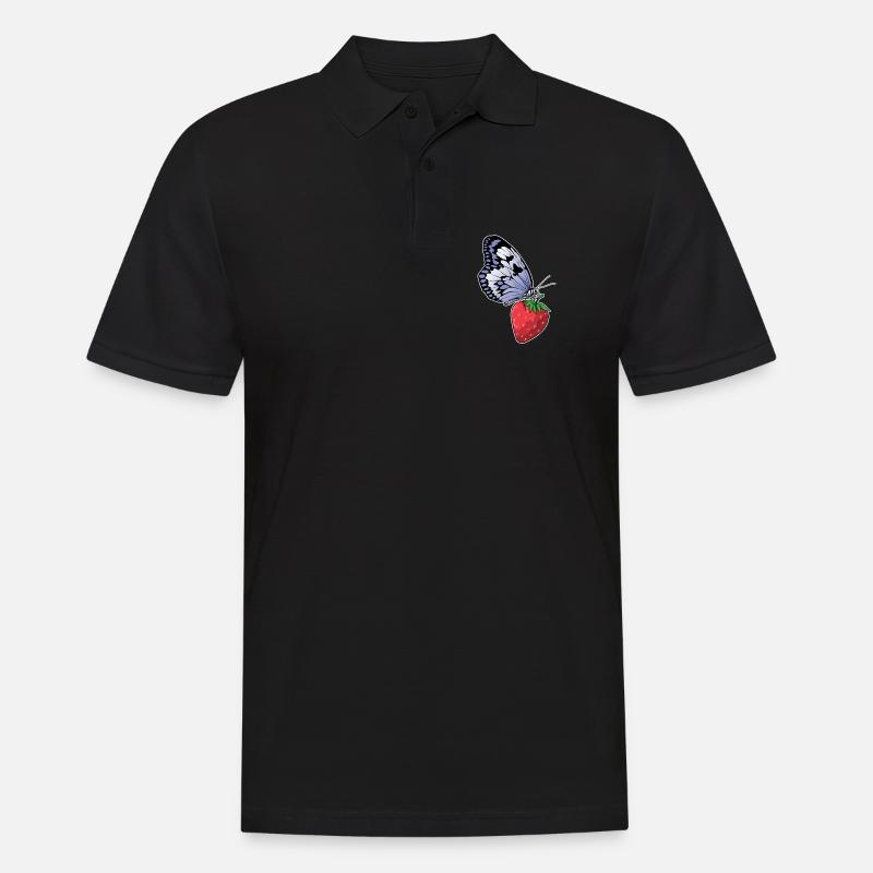 Fraise papillon - Polo Homme - noir