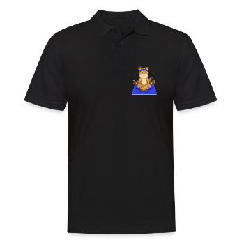 Meerkat Yoga Fitness Meditation - Men's Polo Shirt - black - Front - Kai (181cm)