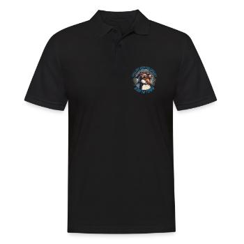 Chilliger Pinguin mit Sonnenbrille und Hut - Männer Poloshirt - Schwarz - Vorne - Kai (181cm)