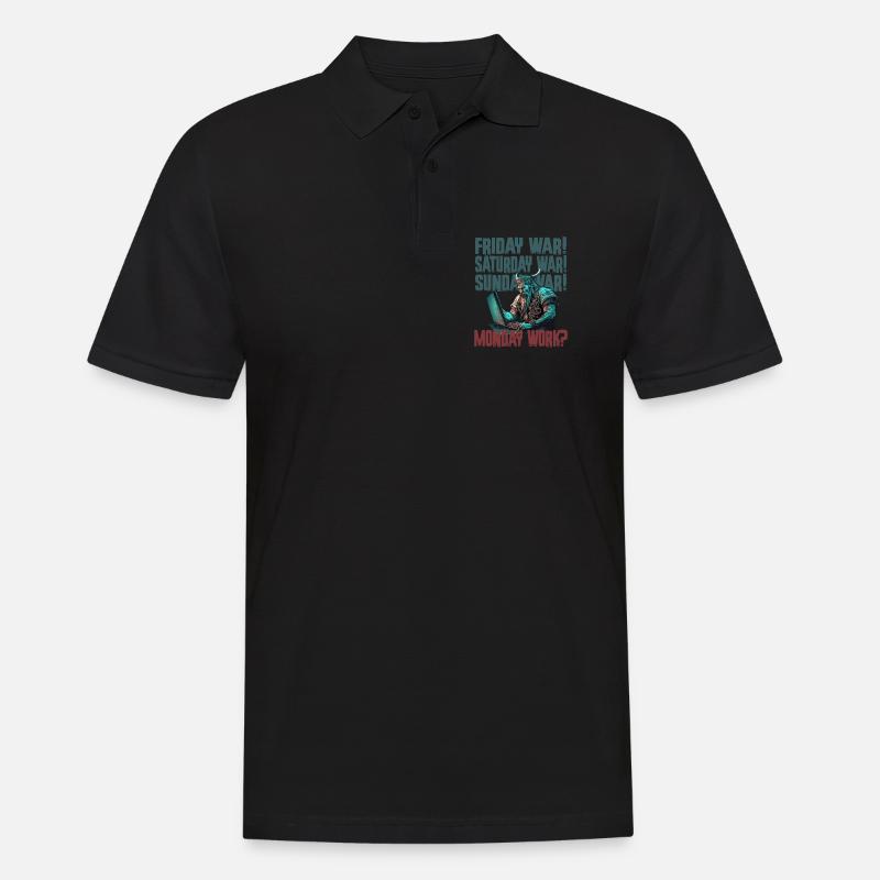 Monday work Programming Vikings - Men's Polo Shirt - black