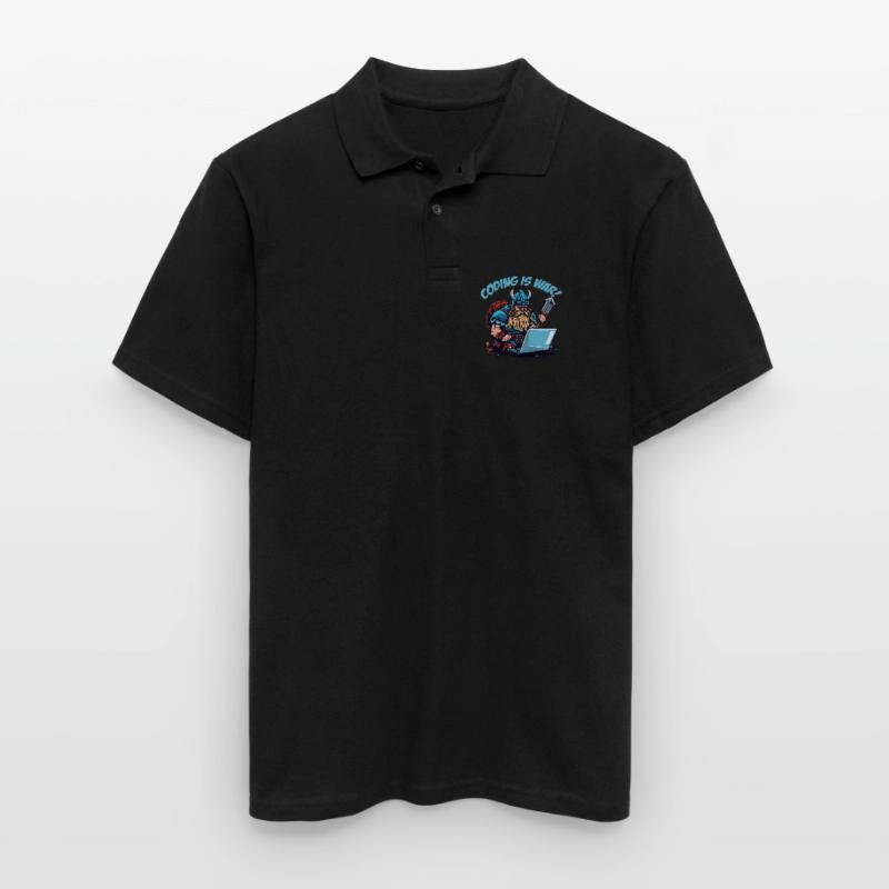 "Coding is war" Wikinger Männer Poloshirt