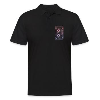 Kassette 90er Party 80er Jahre Retro Musik Tape - Männer Poloshirt - Schwarz - Vorne - Kai (181cm)