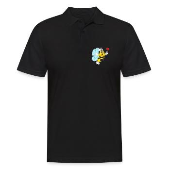 Biene Krankenschwester Herz - Männer Poloshirt - Schwarz - Vorne - Kai (181cm)