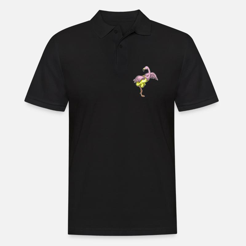 Flamingo Polka Dots Kleid - Männer Poloshirt - Schwarz