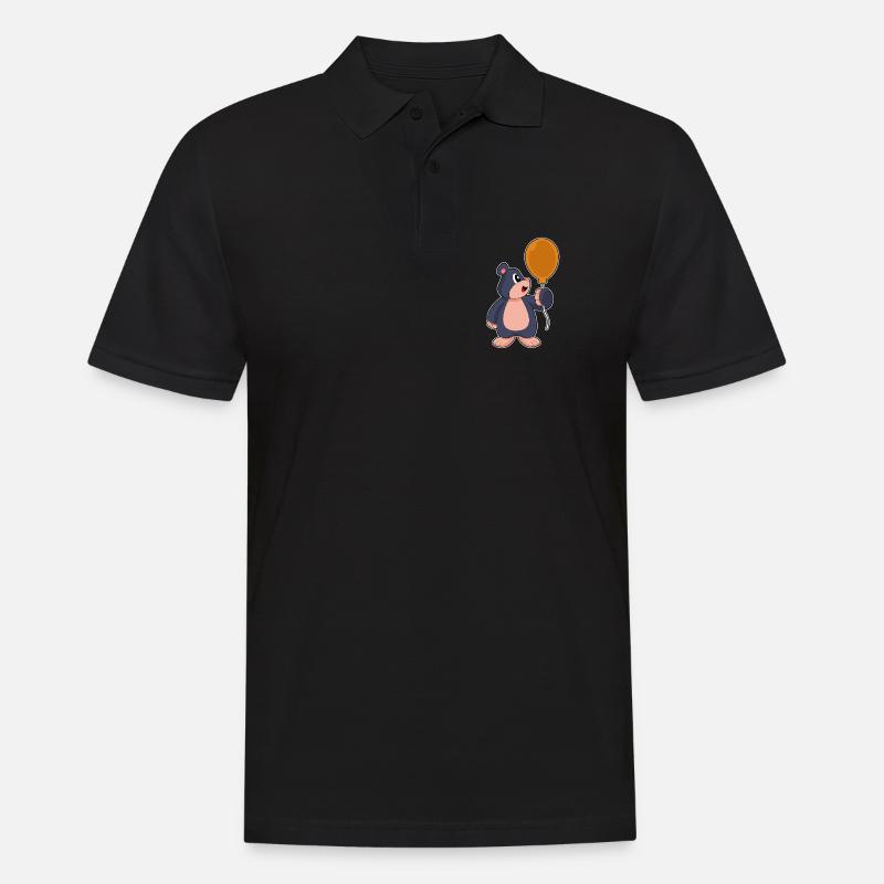 Maulwurf Luftballon - Männer Poloshirt - Schwarz