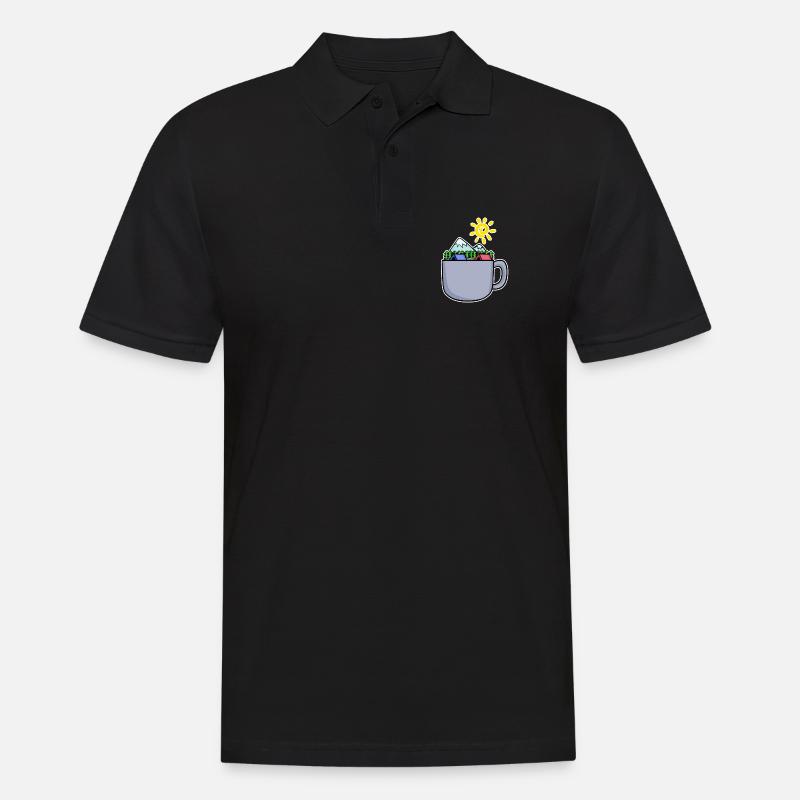 Café Mountain Mountains Summit - Polo Homme - noir