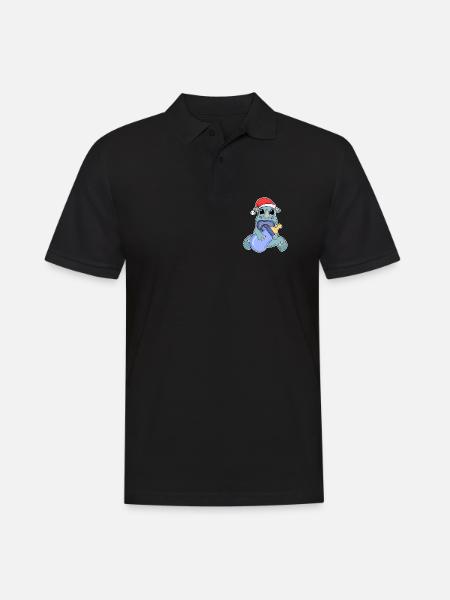 Rhinocéros bébé Noël - Polo Homme - noir