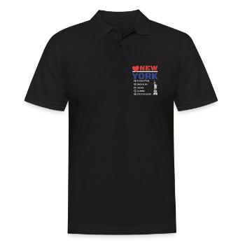 New York City Five Boroughs J'aime New York Bronx - Polo Homme - noir - Devant - Kai (181cm)