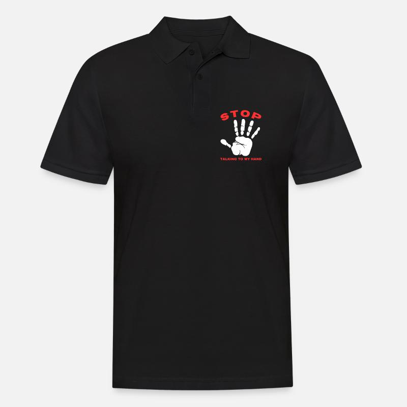 Stop Parle à ma main- Design de main drôle - Polo Homme - noir