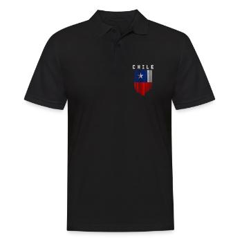 Flagge von Chile - Männer Poloshirt - Schwarz - Vorne - Kai (181cm)