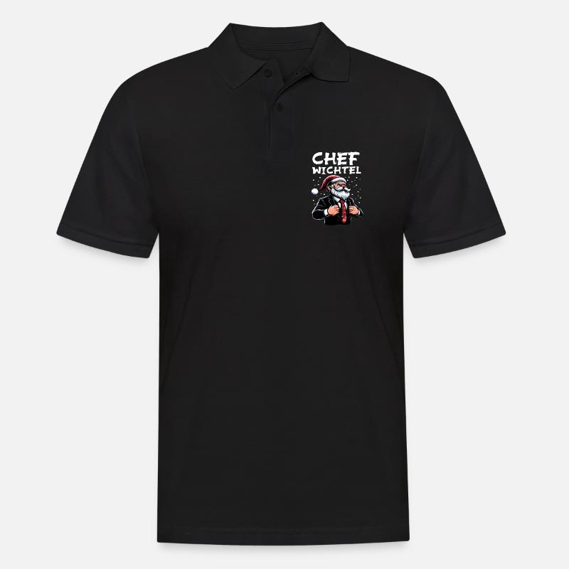 Chef Wichtel stylischer Weihnachts Gnome - Männer Poloshirt - Schwarz