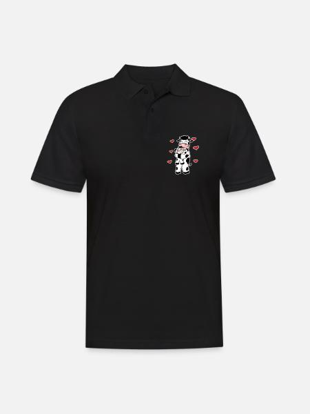 Kofamilie - Ko med baby - Komotiv - Herre poloshirt - sort