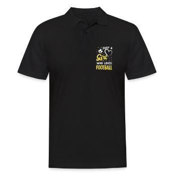 Mädchen liebt Fußball Logo - Männer Poloshirt - Schwarz - Vorne - Kai (181cm)