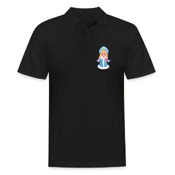 Ded Moroz Snegurotschka russischer Weihnachtsmann - Männer Poloshirt - Schwarz - Vorne - Kai (181cm)
