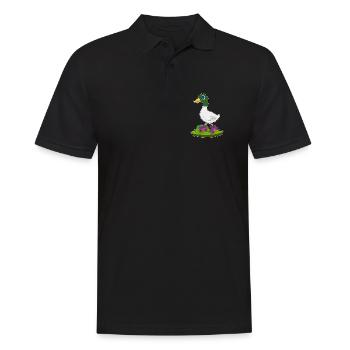 Ente Rollschuhfahren Rollschuhe - Männer Poloshirt - Schwarz - Vorne - Kai (181cm)