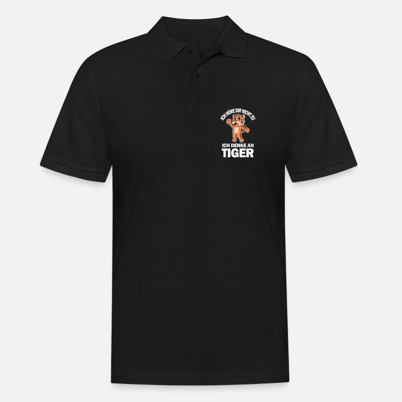Tier Tiger - Männer Poloshirt - Schwarz