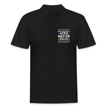 Frohe Weihnachten, Weihnachten, Chanukka, Weihnachten - Männer Poloshirt - Schwarz - Vorne - Kai (181cm)