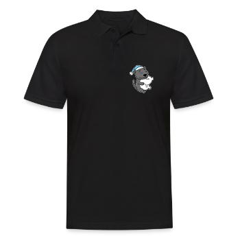Panthère noire avec oreiller et bonnet somnolent - Polo Homme - noir - Devant - Kai (181cm)